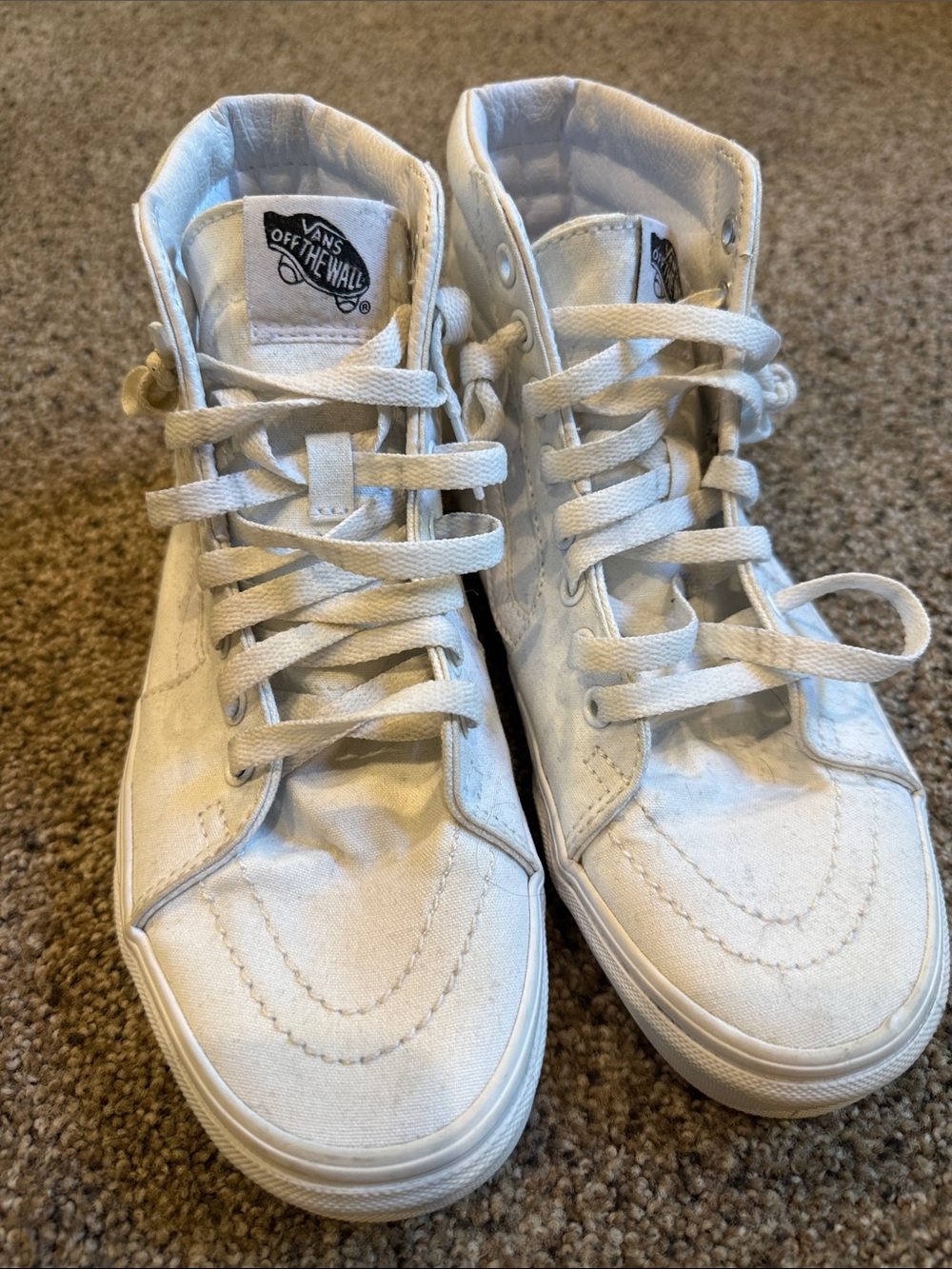 Vans Kids White High-Top Canvas Sneakers